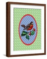 Vintage Christmas Robin-Effie Zafiropoulou-Framed Giclee Print