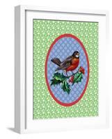 Vintage Christmas Robin-Effie Zafiropoulou-Framed Giclee Print