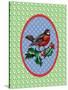 Vintage Christmas Robin-Effie Zafiropoulou-Stretched Canvas