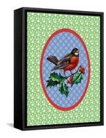 Vintage Christmas Robin-Effie Zafiropoulou-Framed Stretched Canvas