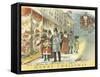Vintage Christmas Shopping Scene-null-Framed Stretched Canvas