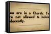 Vintage Church Rules Sign-Mr Doomits-Framed Stretched Canvas