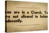 Vintage Church Rules Sign-Mr Doomits-Stretched Canvas