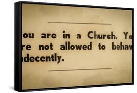 Vintage Church Rules Sign-Mr Doomits-Framed Stretched Canvas