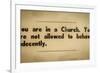 Vintage Church Rules Sign-Mr Doomits-Framed Photographic Print