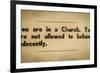 Vintage Church Rules Sign-Mr Doomits-Framed Photographic Print