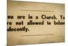 Vintage Church Rules Sign-Mr Doomits-Mounted Photographic Print