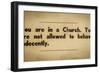 Vintage Church Rules Sign-Mr Doomits-Framed Photographic Print