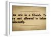 Vintage Church Rules Sign-Mr Doomits-Framed Photographic Print