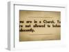 Vintage Church Rules Sign-Mr Doomits-Framed Photographic Print