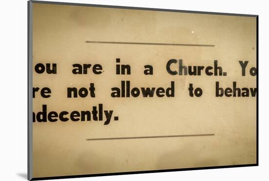 Vintage Church Rules Sign-Mr Doomits-Mounted Photographic Print