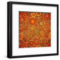 Vintage Circle Pattern-Yaviki-Framed Art Print