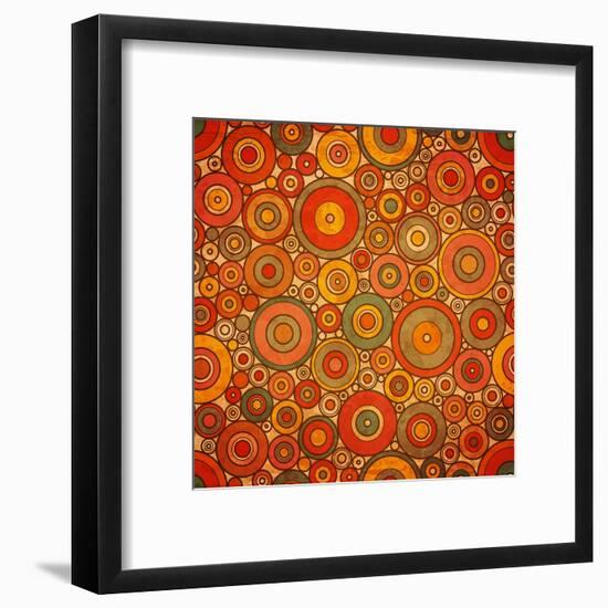 Vintage Circle Pattern-Yaviki-Framed Art Print