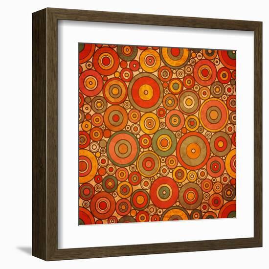 Vintage Circle Pattern-Yaviki-Framed Art Print