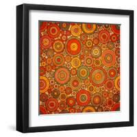 Vintage Circle Pattern-Yaviki-Framed Art Print