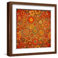 Vintage Circle Pattern-Yaviki-Framed Art Print