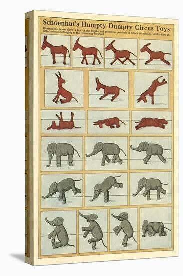 Vintage Circus Animal Toys-null-Stretched Canvas