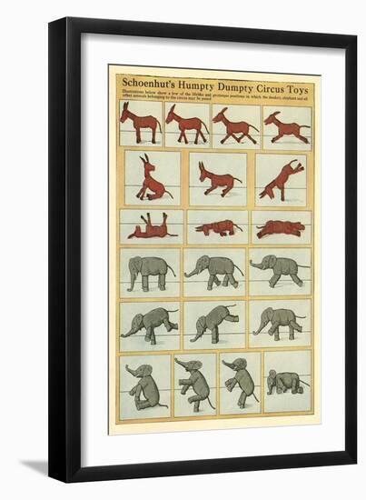 Vintage Circus Animal Toys-null-Framed Art Print