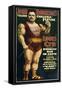 Vintage Circus Poster of French Canadian Strongman, Louis Cyr, Circa 1898-Stocktrek Images-Framed Stretched Canvas