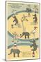 Vintage Circus Toys-null-Mounted Art Print