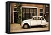 Vintage Citroen on a Street in Amsterdam, Netherlands-Carlo Acenas-Framed Stretched Canvas