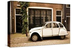 Vintage Citroen on a Street in Amsterdam, Netherlands-Carlo Acenas-Stretched Canvas