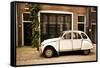 Vintage Citroen on a Street in Amsterdam, Netherlands-Carlo Acenas-Framed Stretched Canvas