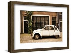 Vintage Citroen on a Street in Amsterdam, Netherlands-Carlo Acenas-Framed Photographic Print