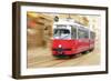 Vintage City Tram on Moving-tovovan-Framed Photographic Print