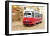 Vintage City Tram on Moving-tovovan-Framed Photographic Print