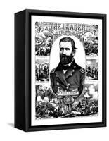 Vintage Civil War Poster of General Ulysses S. Grant Wearing His Military Uniform-Stocktrek Images-Framed Stretched Canvas