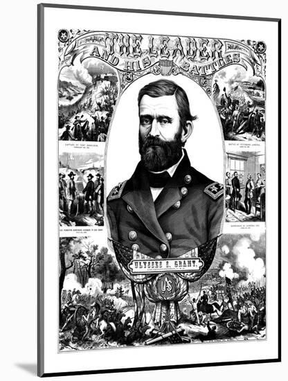 Vintage Civil War Poster of General Ulysses S. Grant Wearing His Military Uniform-Stocktrek Images-Mounted Photographic Print