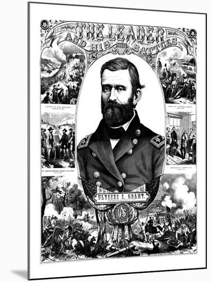 Vintage Civil War Poster of General Ulysses S. Grant Wearing His Military Uniform-Stocktrek Images-Mounted Photographic Print