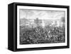 Vintage Civil War Print Featuring the Battle of Gettysburg-Stocktrek Images-Framed Stretched Canvas