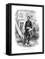 Vintage Civil War Print of General George Mcclellan at Camp Seminary-null-Framed Stretched Canvas