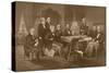 Vintage Civil War Print of President Abraham Lincoln and His Cabinet-Stocktrek Images-Stretched Canvas