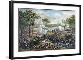 Vintage Civil War Print of the Battle of Cold Harbor-Stocktrek Images-Framed Art Print