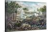 Vintage Civil War Print of the Battle of Cold Harbor-Stocktrek Images-Stretched Canvas