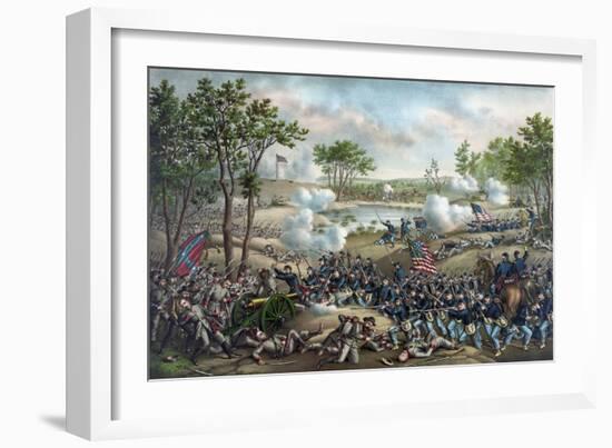 Vintage Civil War Print of the Battle of Cold Harbor-Stocktrek Images-Framed Art Print