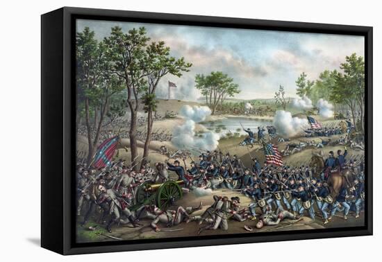 Vintage Civil War Print of the Battle of Cold Harbor-Stocktrek Images-Framed Stretched Canvas
