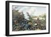 Vintage Civil War Print of the Battle of Franklin-Stocktrek Images-Framed Art Print