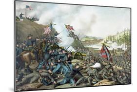 Vintage Civil War Print of the Battle of Franklin-Stocktrek Images-Mounted Art Print