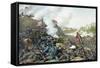 Vintage Civil War Print of the Battle of Franklin-Stocktrek Images-Framed Stretched Canvas