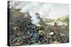 Vintage Civil War Print of the Battle of Franklin-Stocktrek Images-Stretched Canvas