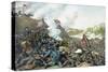 Vintage Civil War Print of the Battle of Franklin-Stocktrek Images-Stretched Canvas