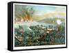 Vintage Civil War Print of the Battle of Fredericksburg-Stocktrek Images-Framed Stretched Canvas