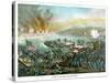 Vintage Civil War Print of the Battle of Fredericksburg-Stocktrek Images-Stretched Canvas