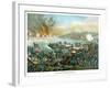 Vintage Civil War Print of the Battle of Fredericksburg-Stocktrek Images-Framed Photographic Print