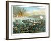 Vintage Civil War Print of the Battle of Fredericksburg-Stocktrek Images-Framed Photographic Print