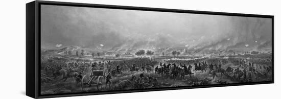 Vintage Civil War Print of the Battle of Gettysburg-Stocktrek Images-Framed Stretched Canvas